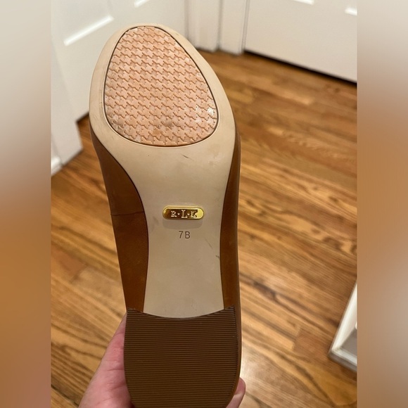 Lauren Ralph Lauren Women’s  Cow Leather Pumps Size 7B Brown Block Heels - Picture 9 of 11